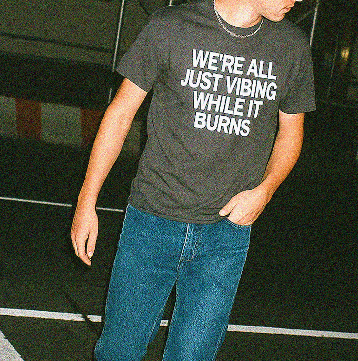 We're All Just Vibing while it burns - Unisex