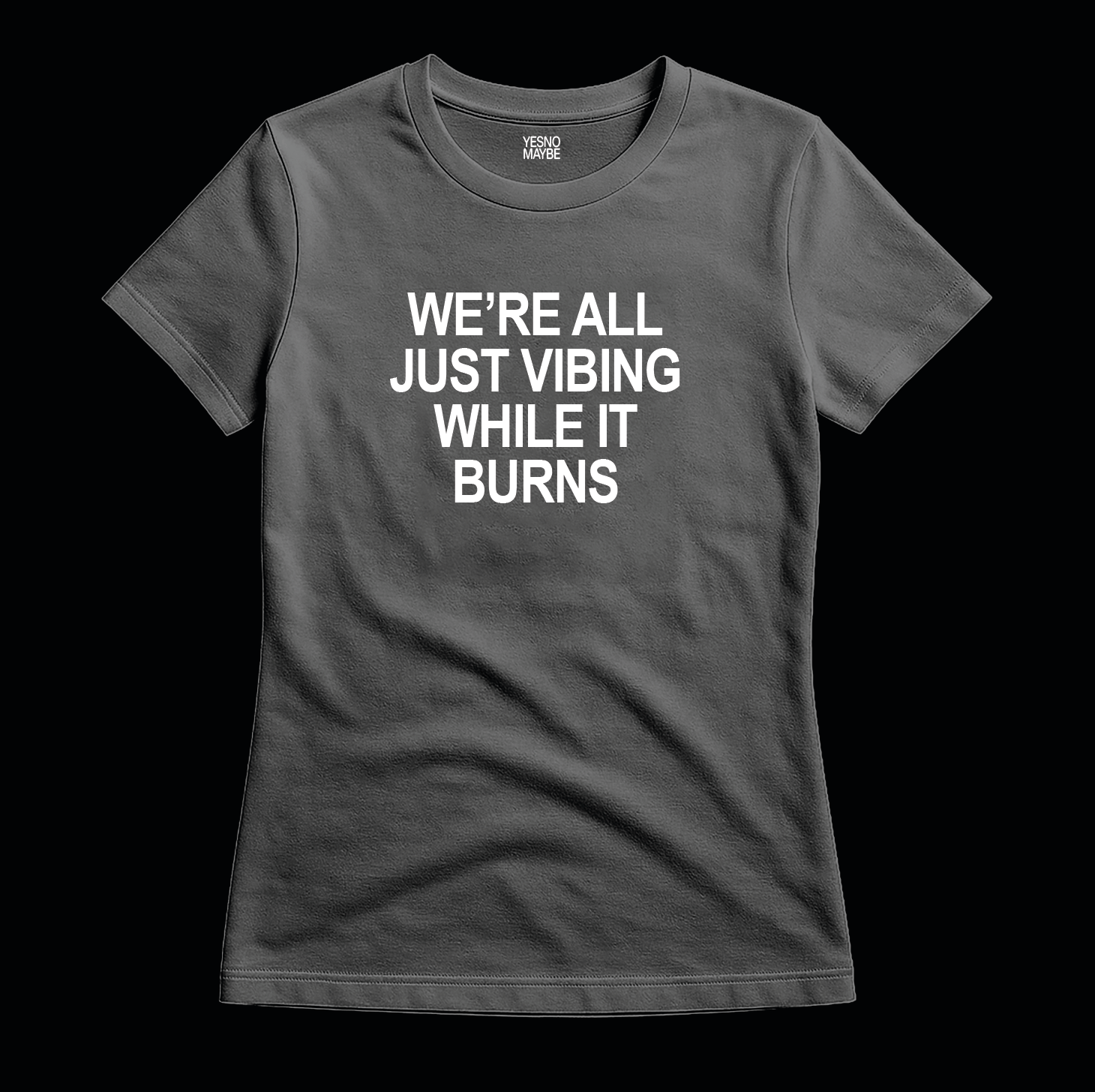 We're All Just Vibing while it burns - Fitted